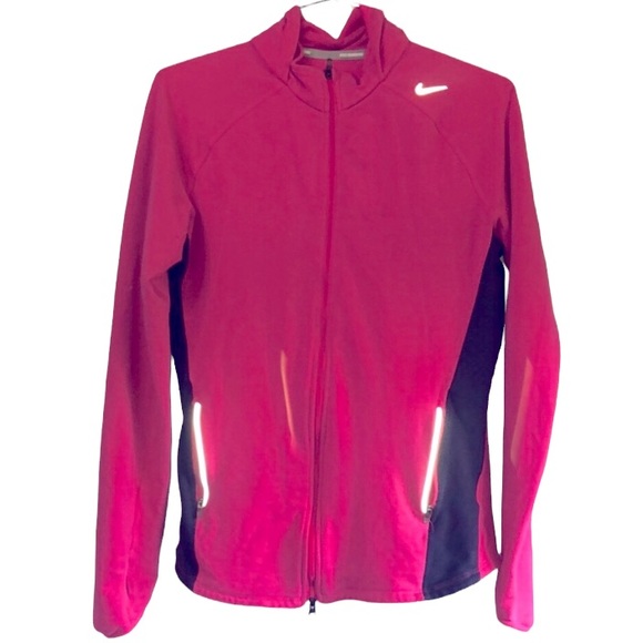 Nike Jackets & Blazers - 75. Nike || Pink Athletic Zipper Dri-Fit Hooded Jacket